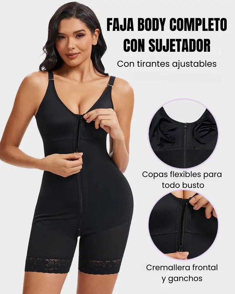Faja moldeadora de glúteos con control de abdomen y cremallera en la entrepierna Curvify