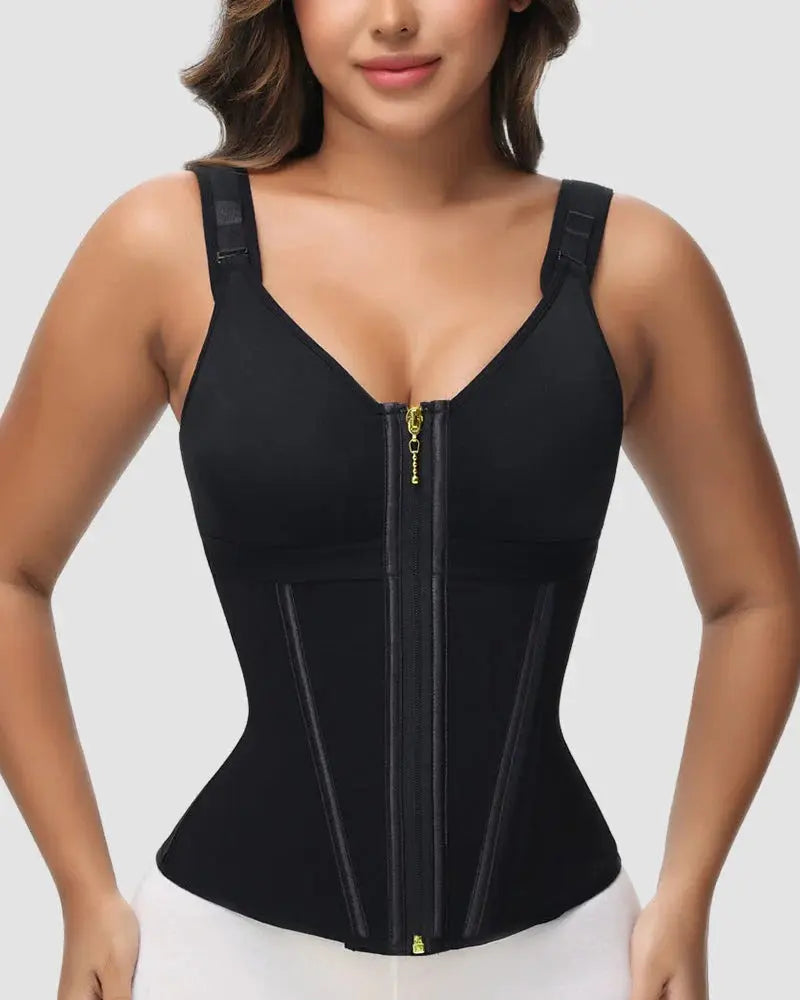 Faja moldeadora de cintura de doble capa con control de abdomen y sujetador Curvify
